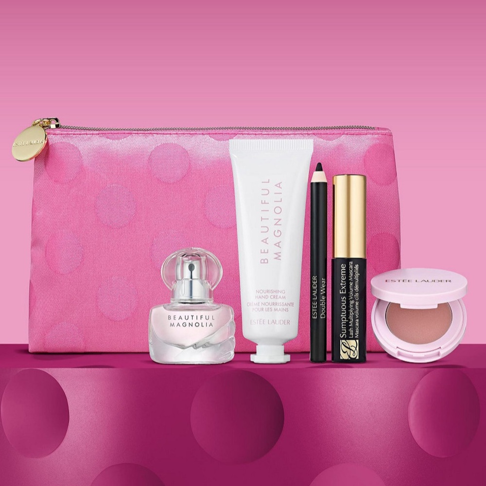Estée Lauder Beautiful Magnolia Perfume & Makeup Bundle-NWT